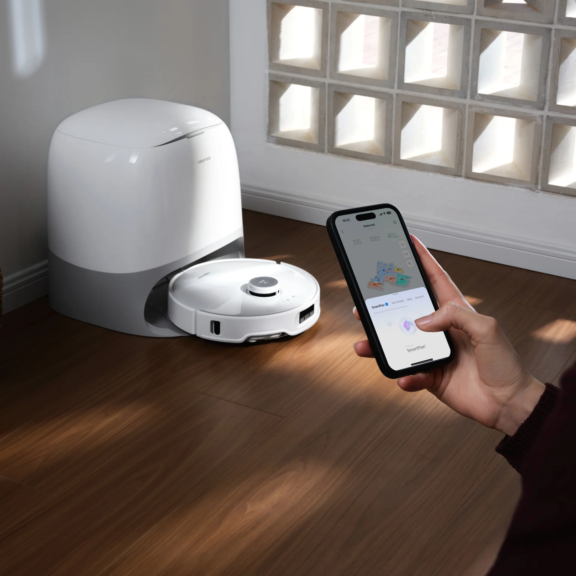 Vacuum robot cleaning a room